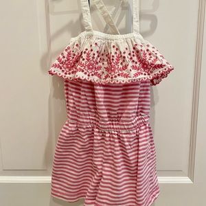 Hanna Andersson Pink Eyelet Romper, size 8
